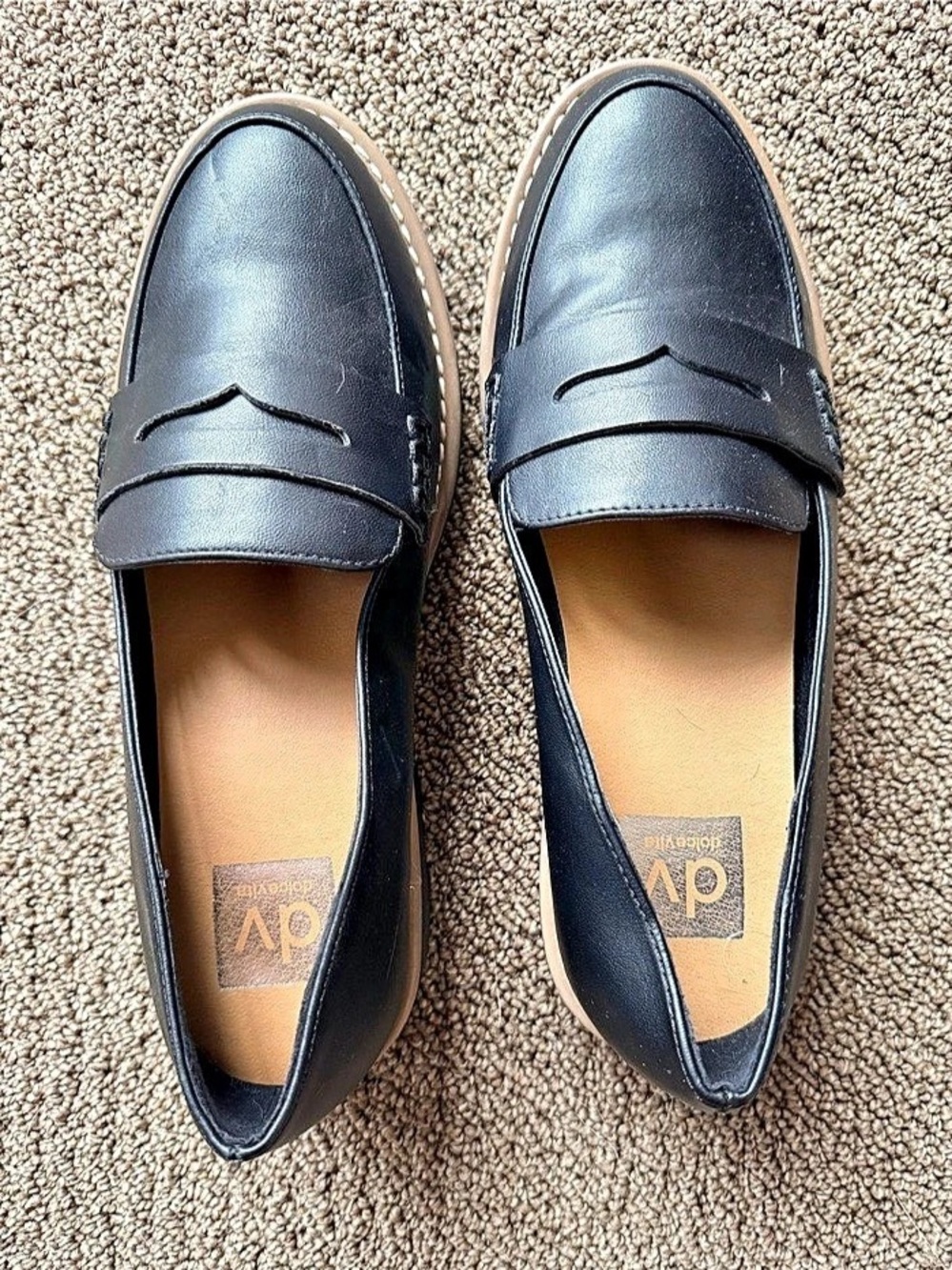 dv by Dolce Vita “Crisp” Classic Penny Loafer / Lug Sole, Block Heel (Black) NWT - Picture 4 of 9